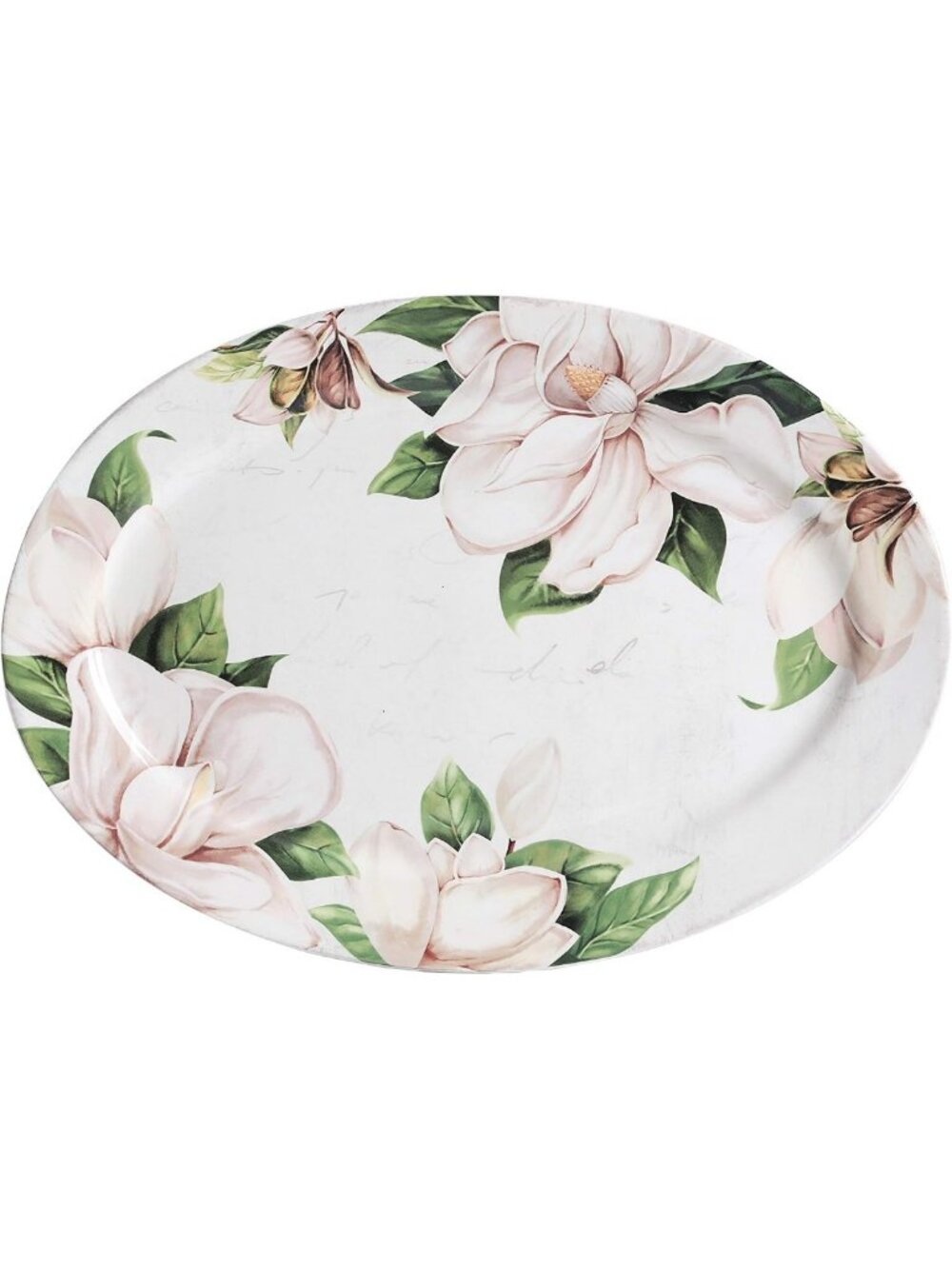 Floral Ceramic 16" Oval Platter - Microwave & Dishwasher Safe, Elegant Tableware